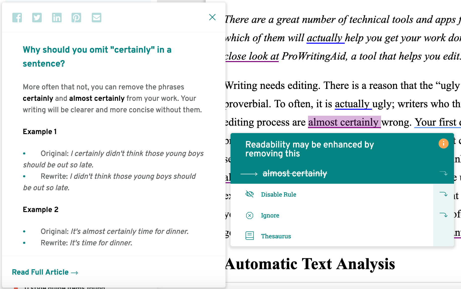 Writing Style Check