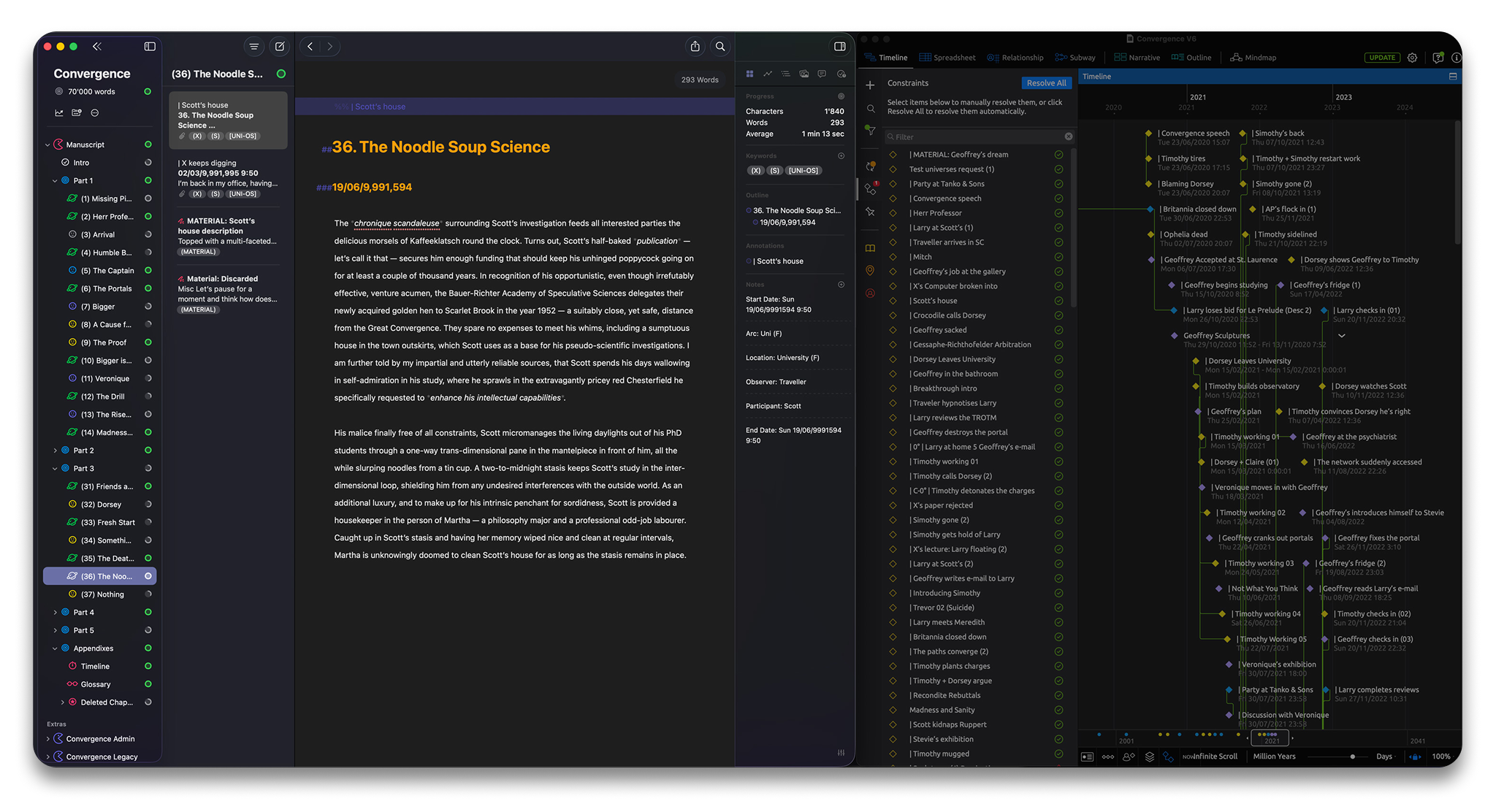 Using Ulysses along with Aeon Timeline