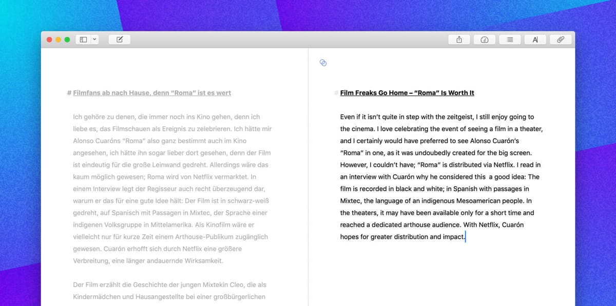 Preview: Split View Lets You Work With Two Texts Simultaneously