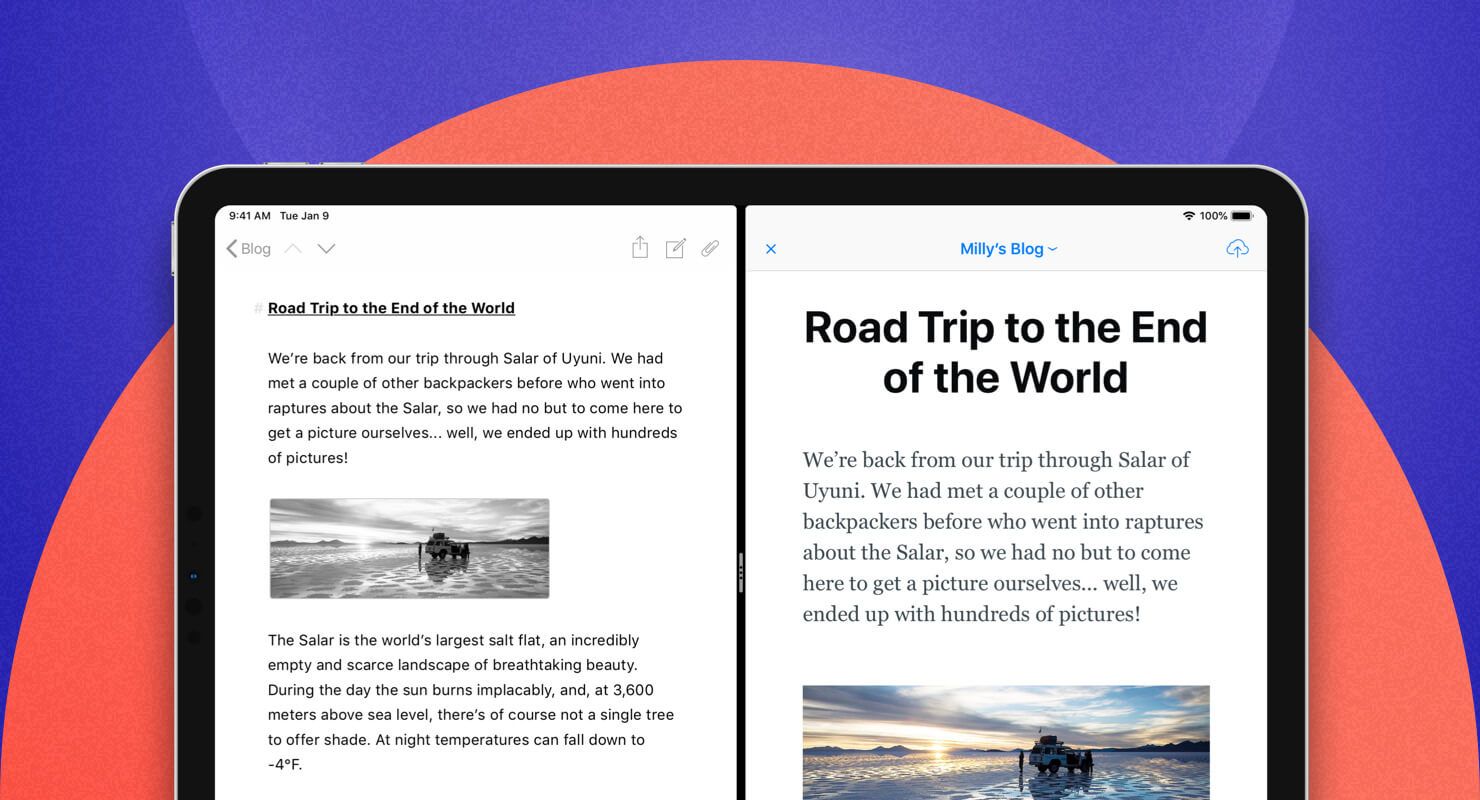 Ulysses 16: Ghost Publishing, iPad Split View