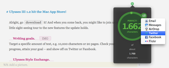 Ulysses III 1.2 just hit the Mac App Store!